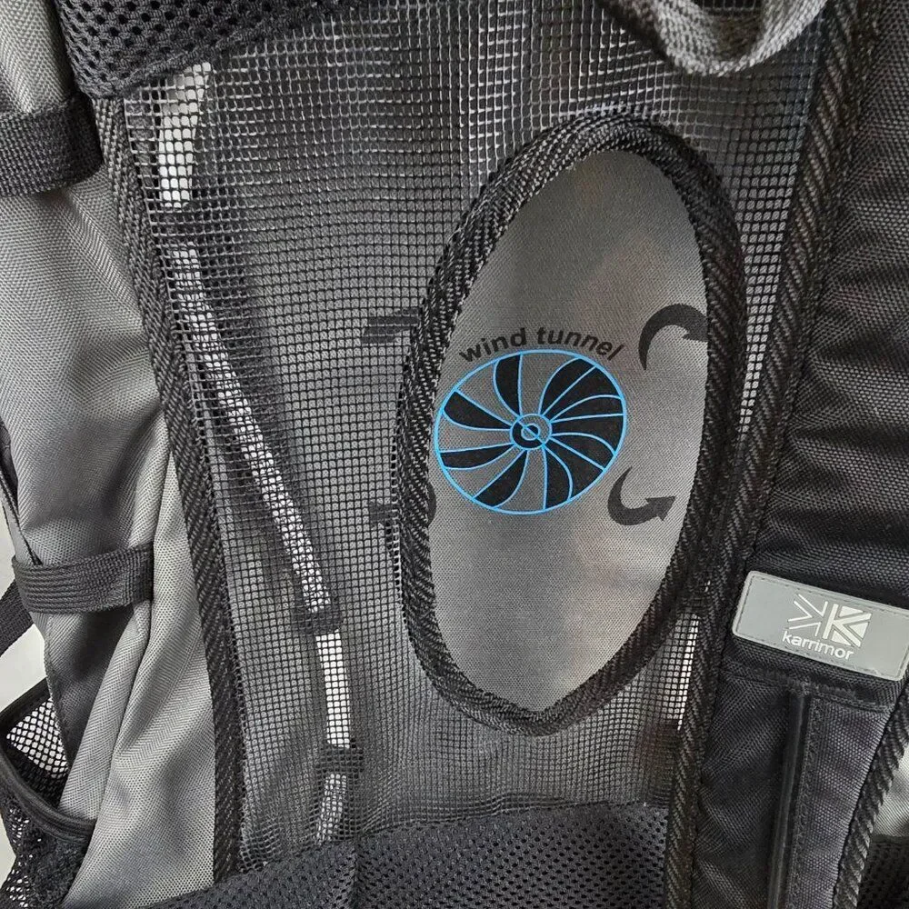 Karrimor H2O Wind Tunnel Black Grey Hiking Large Rain Cove Rucksack Backpack